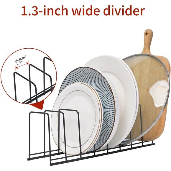 Pot Lid Organizer, 2 Pack Kitchen Plate USU201, Black - Picture 3 of 4